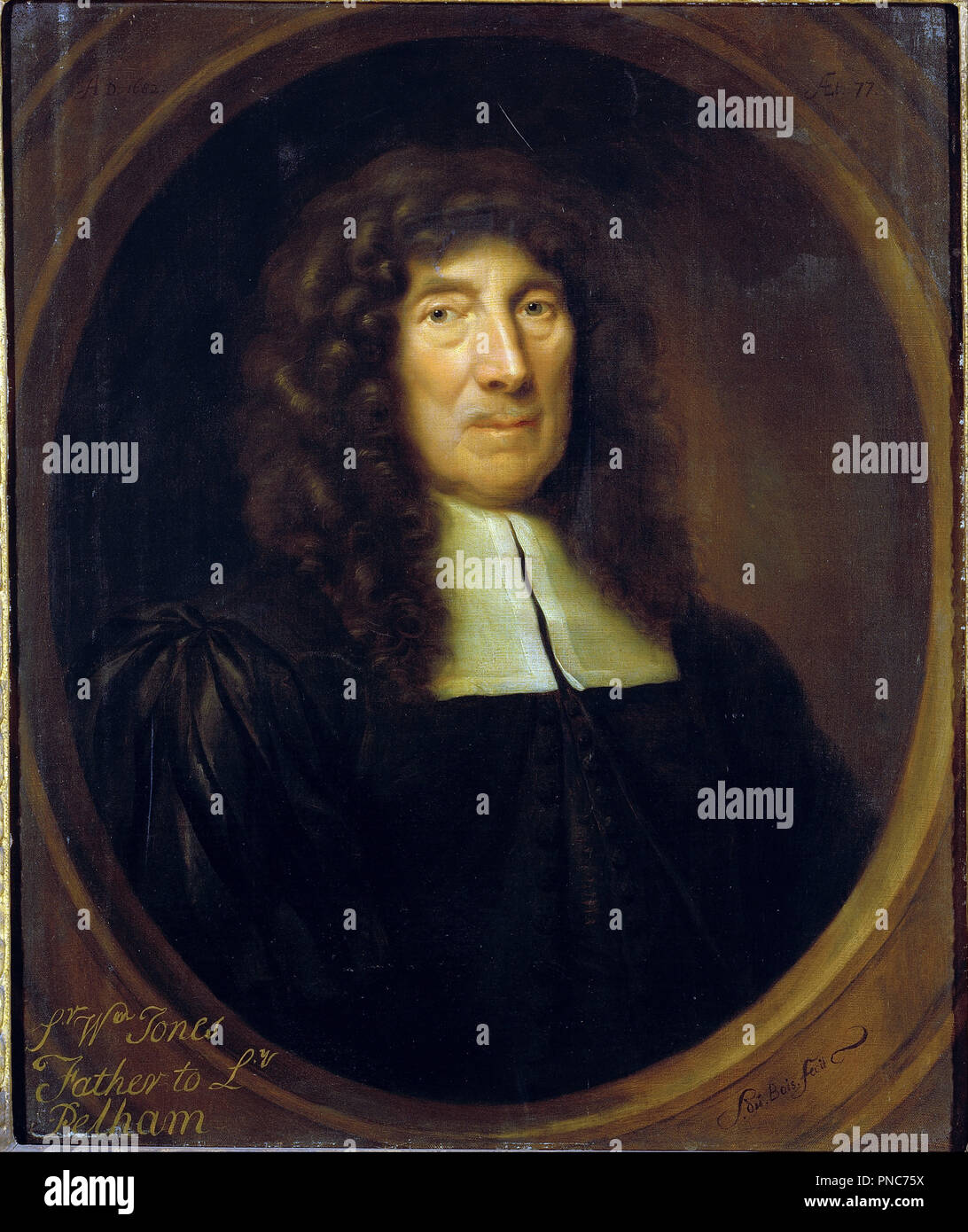 Sir William Jones Kt. Date/Period: 1682. Painting. Oil on canvas Oil. Height: 759 mm (29.88 in); Width: 632 mm (24.88 in). Author: Dubois, Simon. Simon Dubois. Stock Photo