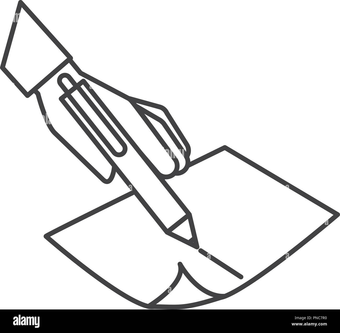 hand holding pen writing on paper Stock Vector Image & Art Alamy