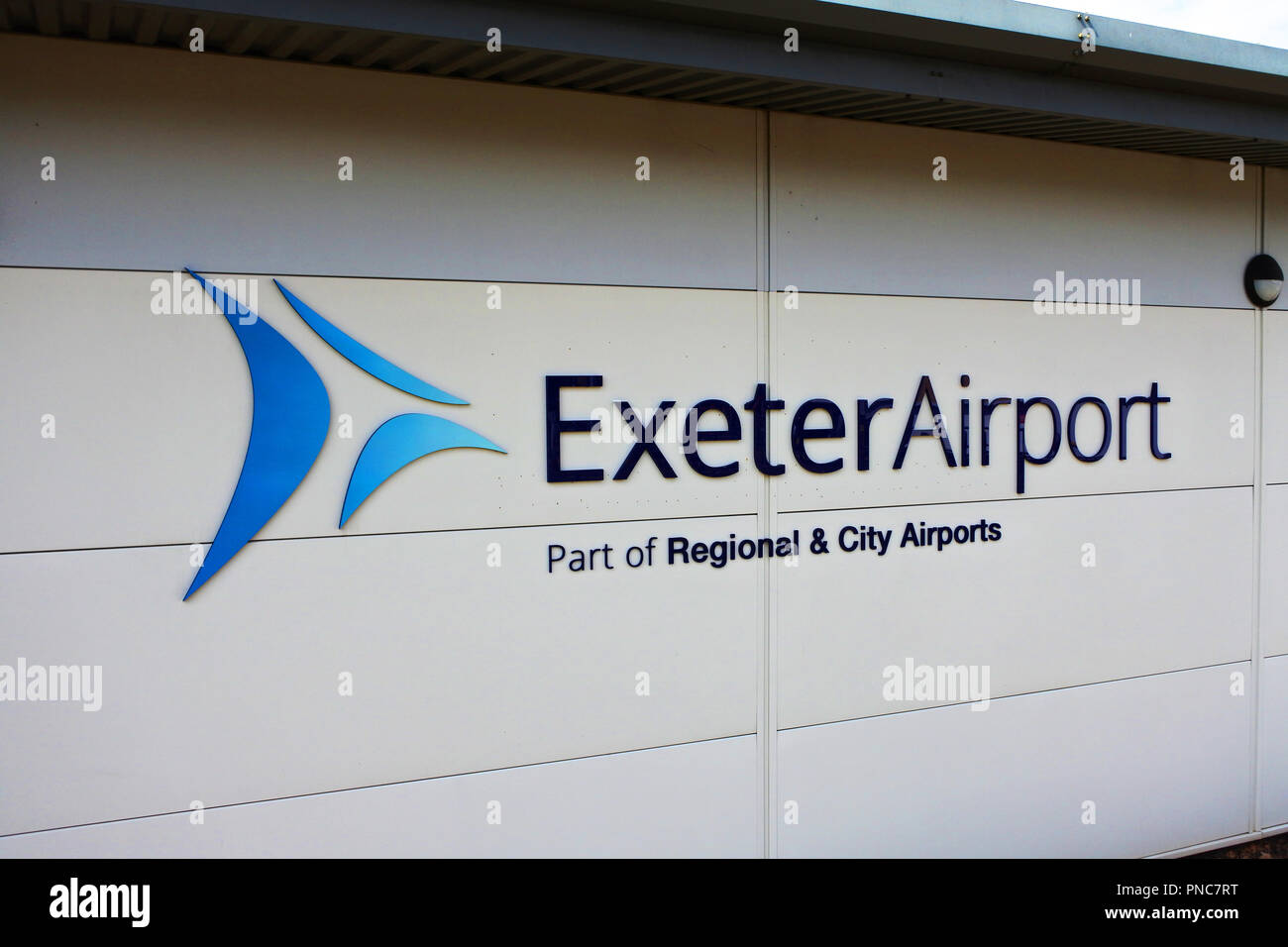 Exterior view of Exeter Airport terminal, Devon, UK - John Gollop Stock Photo