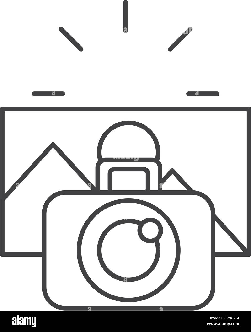 photographic camera taking photo graphic Stock Vector