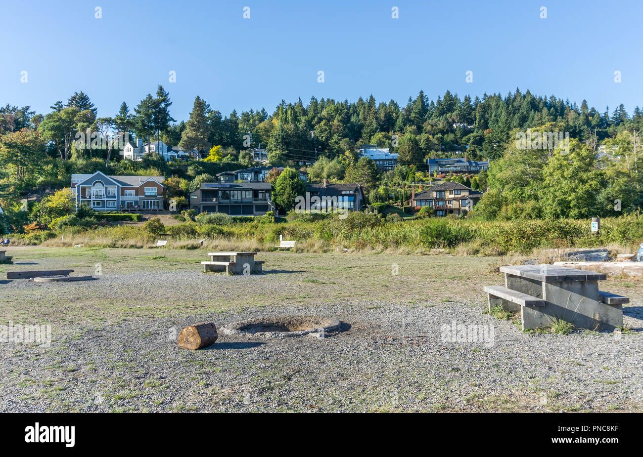 Homes sit on a hill in Normandy Park, Washington Stock Photo Alamy