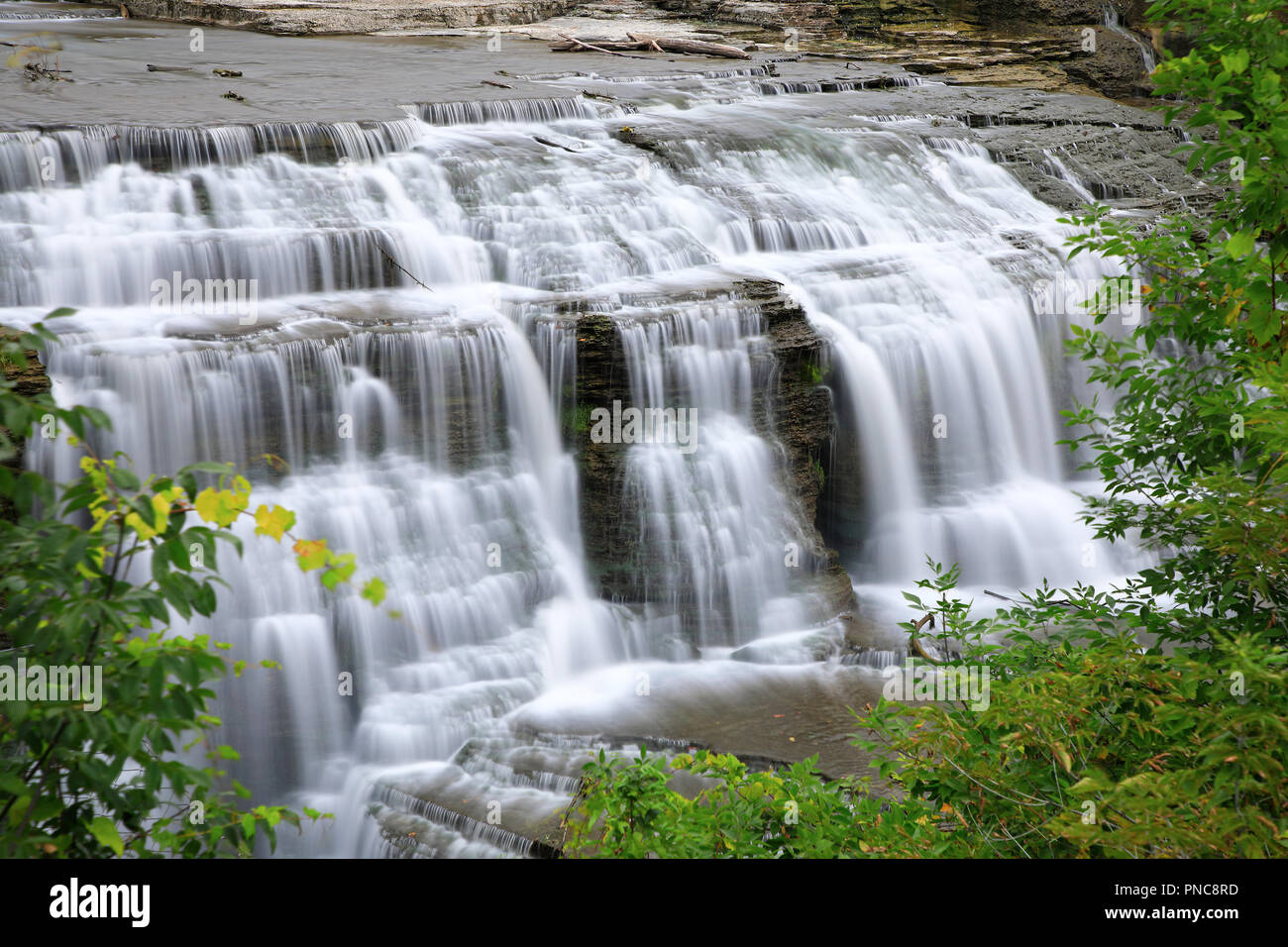 Triphammer Falls in Cornell University.Ithaca.New York.USA Stock Photo