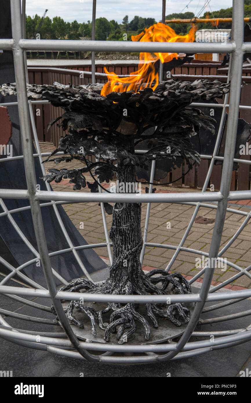 New Ross Republic Of Ireland August 14th 2018 Close up Of The Emigrant Flame A Constantly 