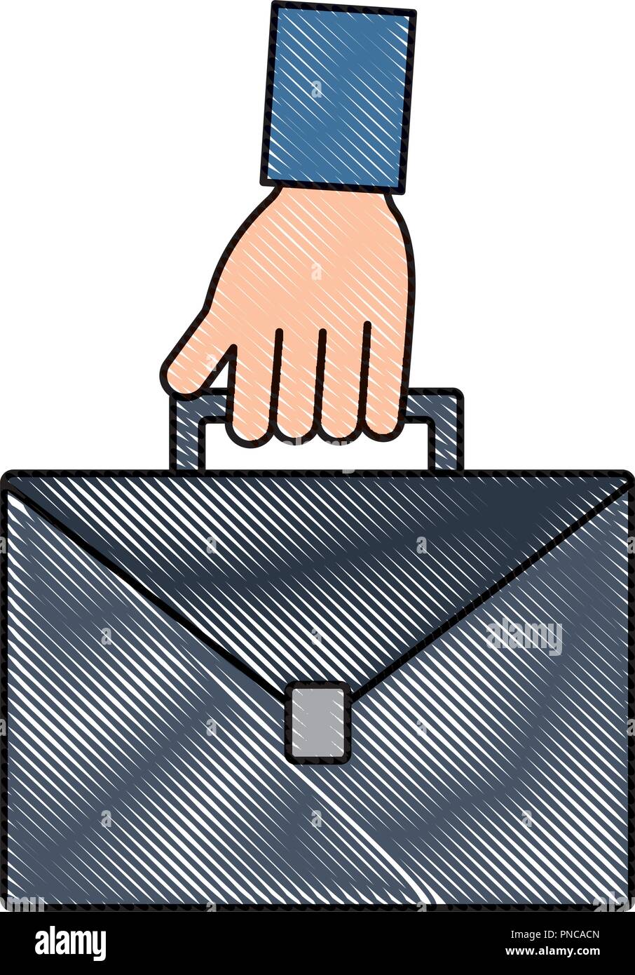 hand holding business briefcase equipment Stock Vector Image & Art - Alamy