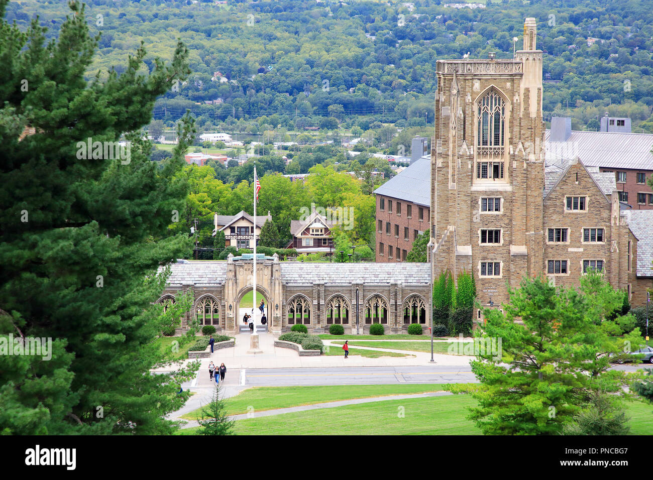 The view of Cornell University campus. Ithaca. New York.USA Stock Photo