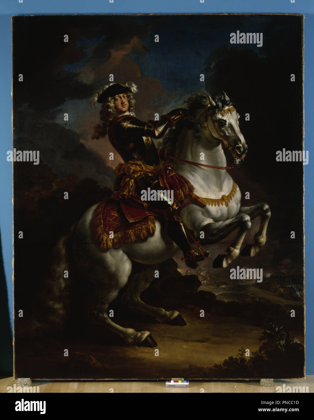 Elector Johann Wilhelm von Pfalz-Neuburg on Horseback. Date/Period: 1703. Painting. Oil on canvas. Height: 3,250 mm (10.66 ft); Width: 2,600 mm (102.36 in). Author: Jan Frans van Douven. JAN FRANS DOUVEN. Stock Photo