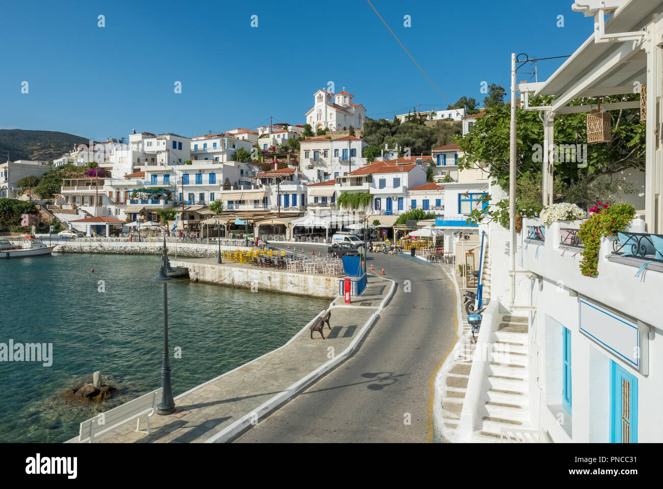 Picturesque Batsi village on Andros island, Cyclades, Greece Stock Photo Alamy