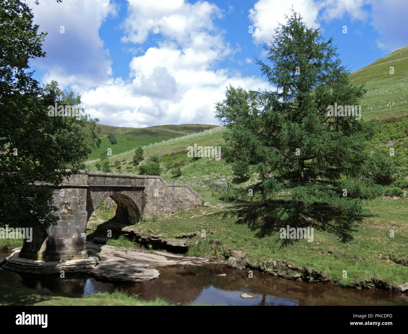 Slippery Stones Packhorse Bridge & River Derwent, Upper Derwent Valley