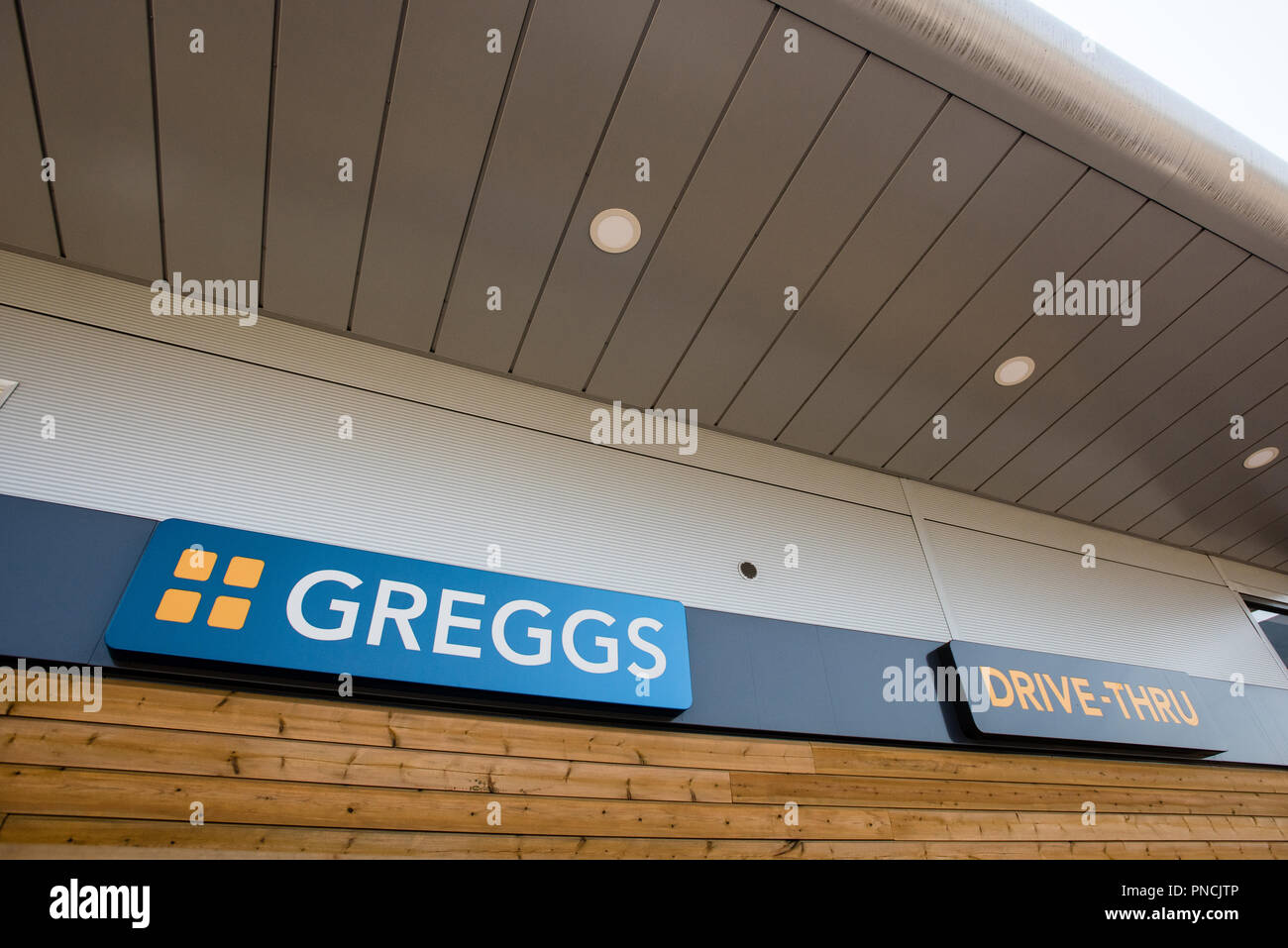 Greggs Drive Through. Manchester. UK. Stock Photo