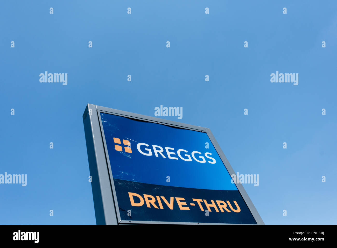 Greggs Drive Through. Manchester. UK. Stock Photo