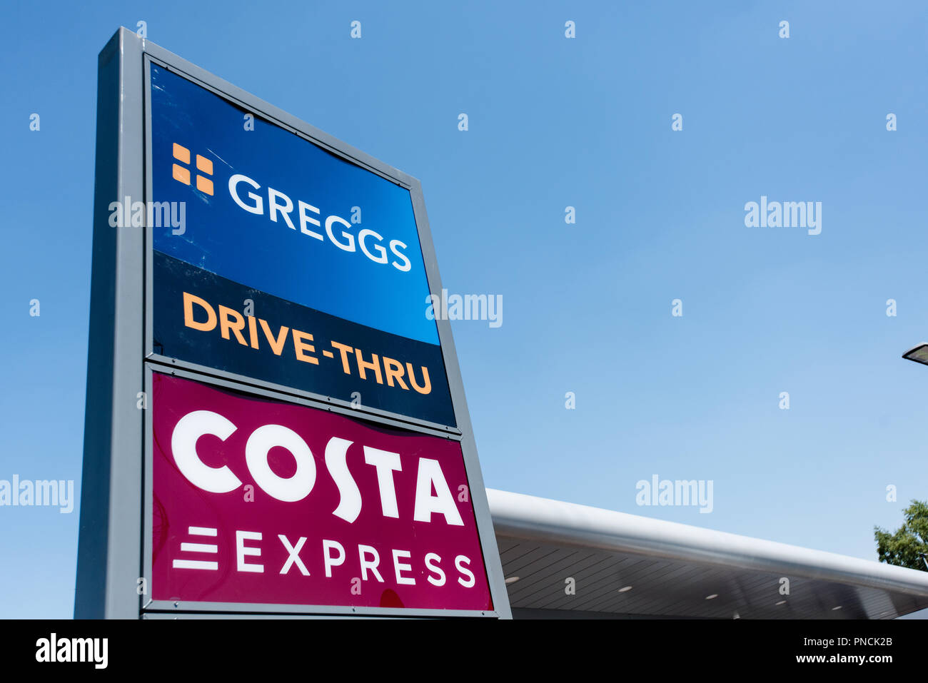 Greggs Drive Through. Manchester. UK. Stock Photo