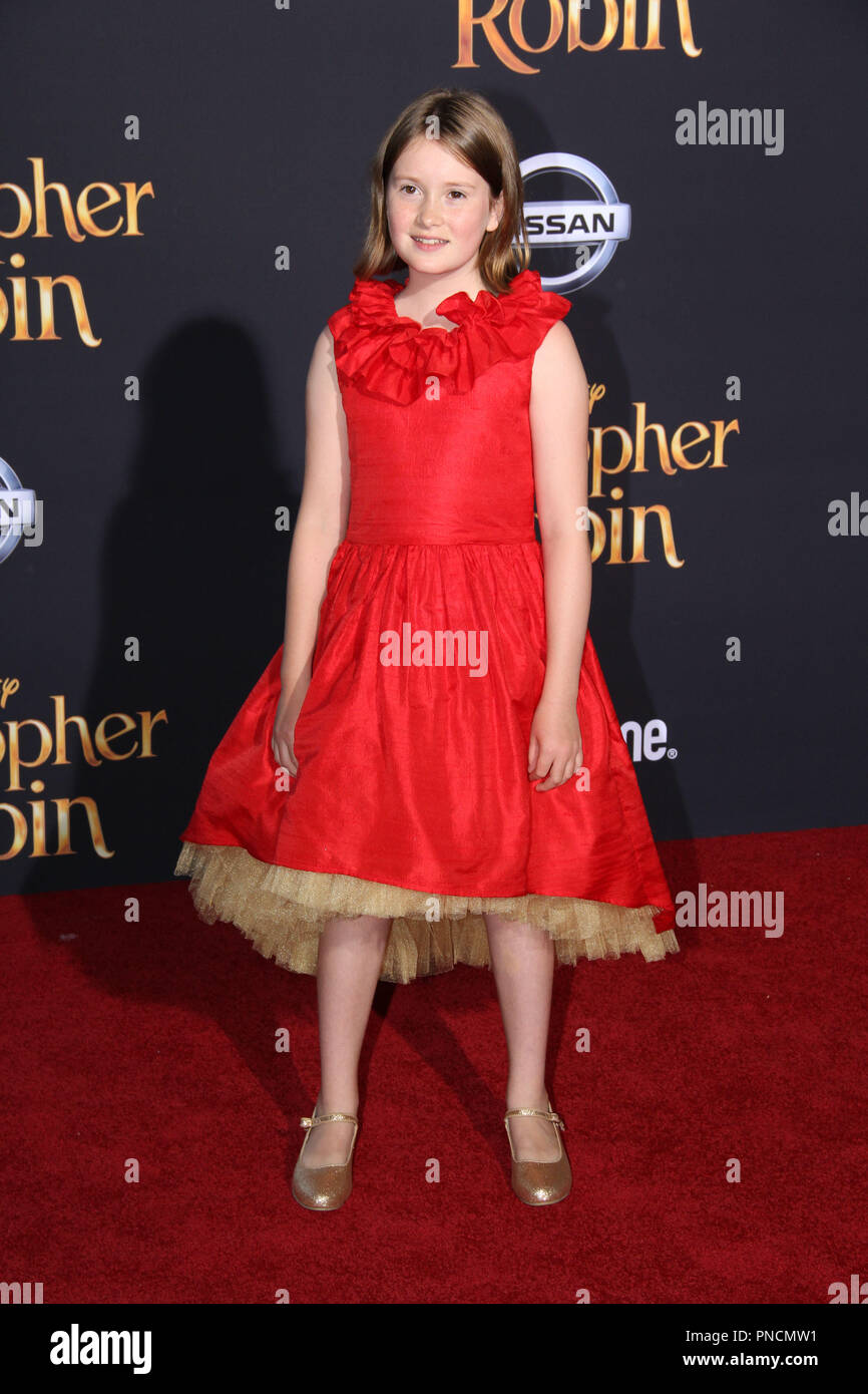 Bronte Carmichael at Disney's World Premiere of 'Christopher Robin'. Held at Walt Disney Studios Main Theater in Burbank, CA, July 30, 2018. Photo by: Richard Chavez / PictureLux Stock Photo