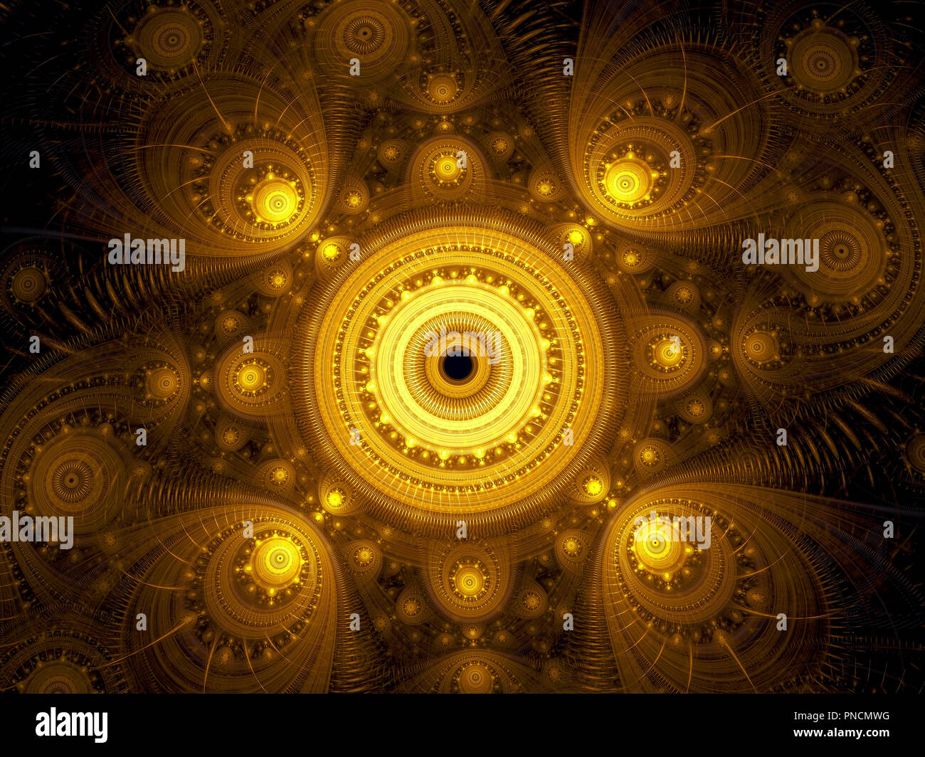 Fractal mandala - abstract esoteric digitally generated image Stock Photo