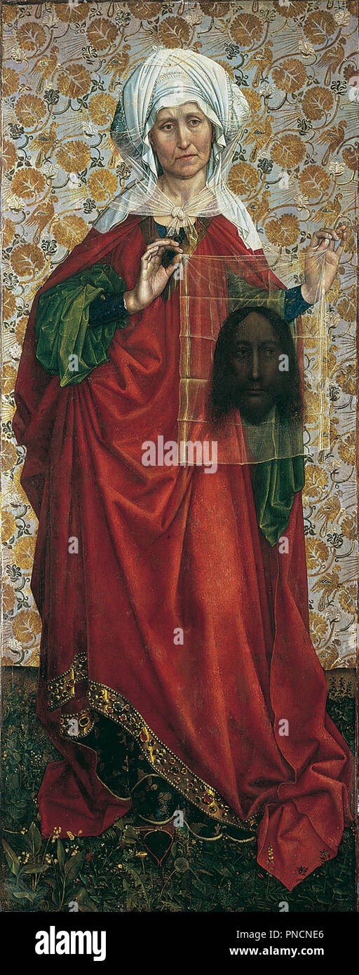 The Flémalle Panels. Date/Period: 1428/1430. Width: 61 cm. Height: 151.8 cm (Complete). Author: Master of Flémalle (Workshop of Robert Campin). CAMPIN, ROBERT. Stock Photo