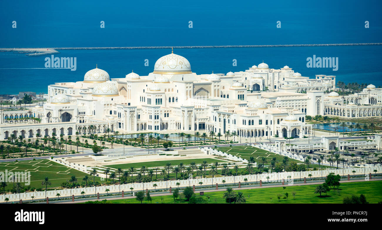View of new Presidential Palace in Abu Dhabi, UAE, United Arab Emirates