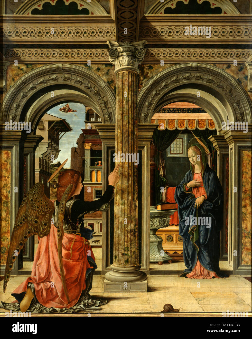 The Annunciation. Date/Period 1470 1472. Painting. Height 500 mm