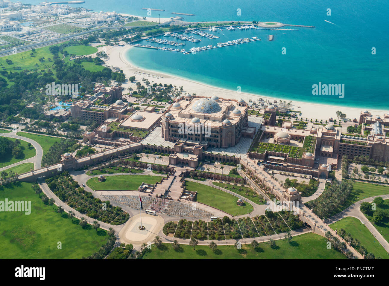 Elevated View Of Luxury Emirates Palace Hotel In Abu Dhabi Uae United Arab Emirates Stock 7364