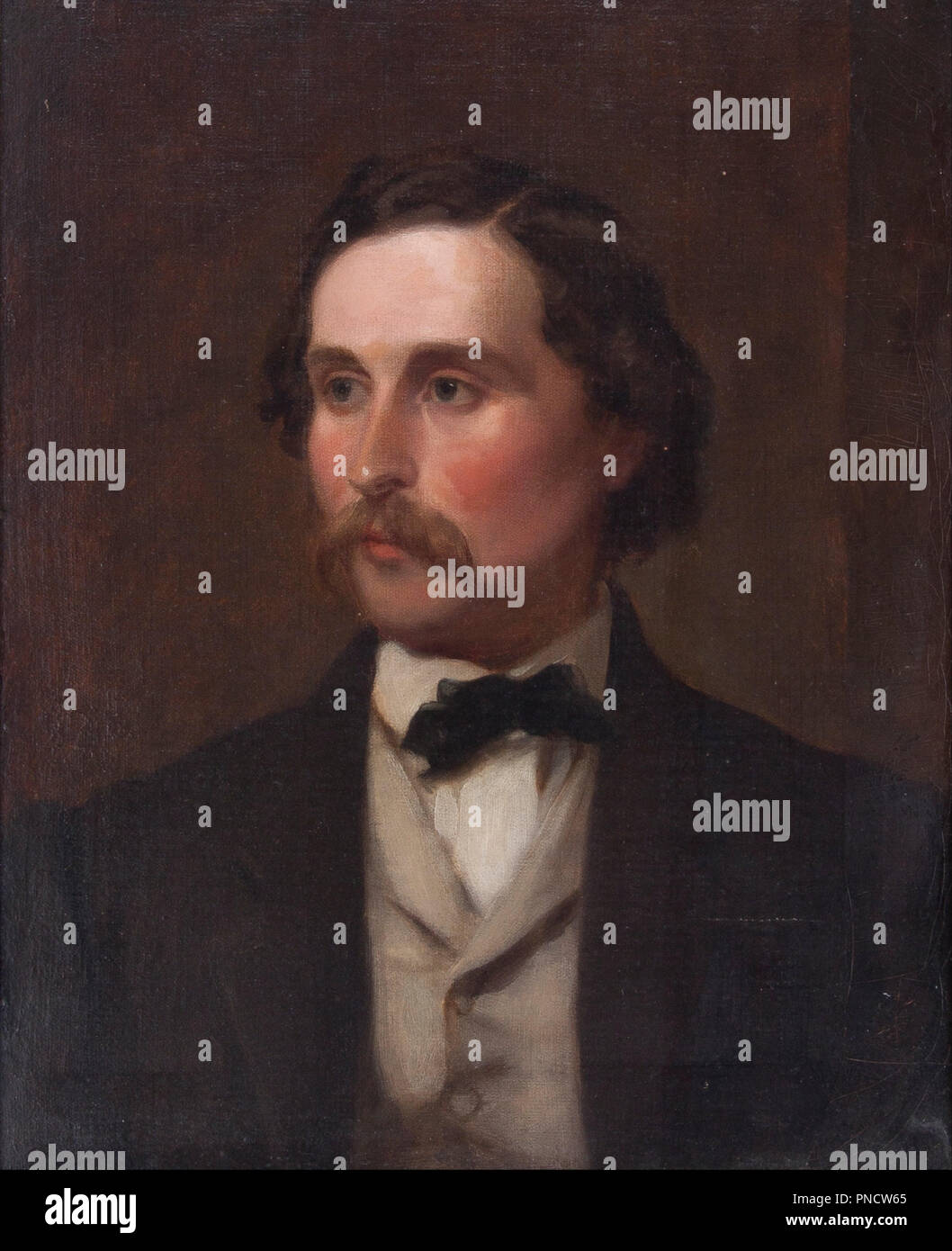 Nathan Flint Baker (1820-1891). Date/Period: 1845. Painting. Oil on canvas. Height: 29.50 mm (1.16 in); Width: 29.50 mm (1.16 in). Author: Emanuel Leutze. Stock Photo