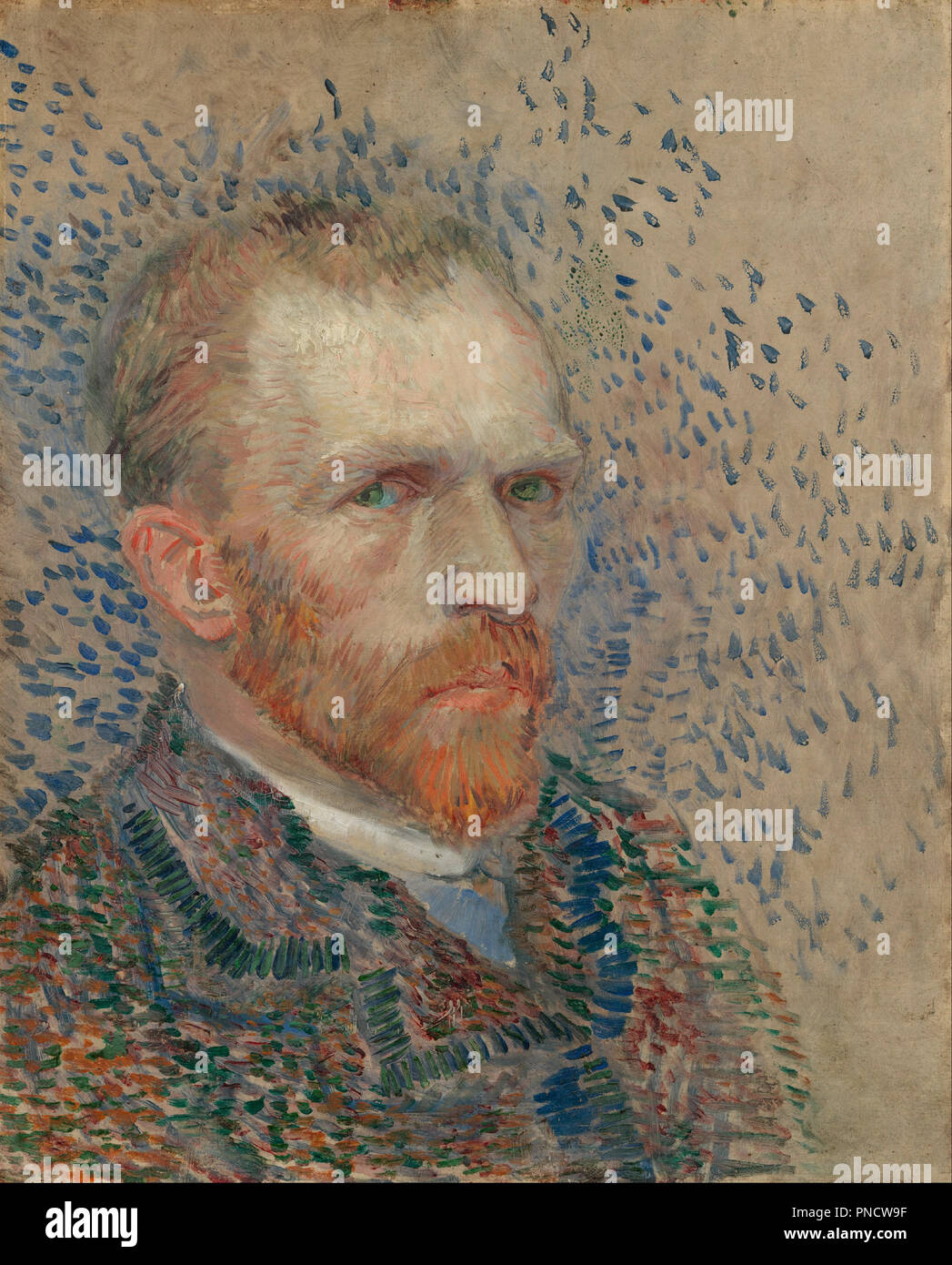 Self-portrait. Date/Period: 1887-03/1887-06. Painting. Oil on pasteboard. Height: 41 cm (16.1 in); Width: 33 cm (12.9 in). Author: VINCENT VAN GOGH. Stock Photo
