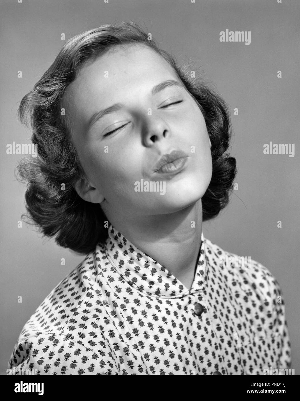 Pucker up Black and White Stock Photos & Images - Alamy