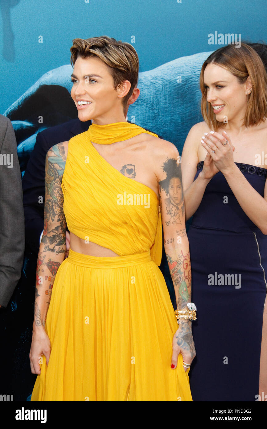 Ruby Rose, Jessica McNamee at the Premiere of Warner Bros' 'The Meg' held at the TCL Chinese Theatre in Hollywood, CA, August 6, 2018. Photo by Joseph Martinez / PictureLux Stock Photo