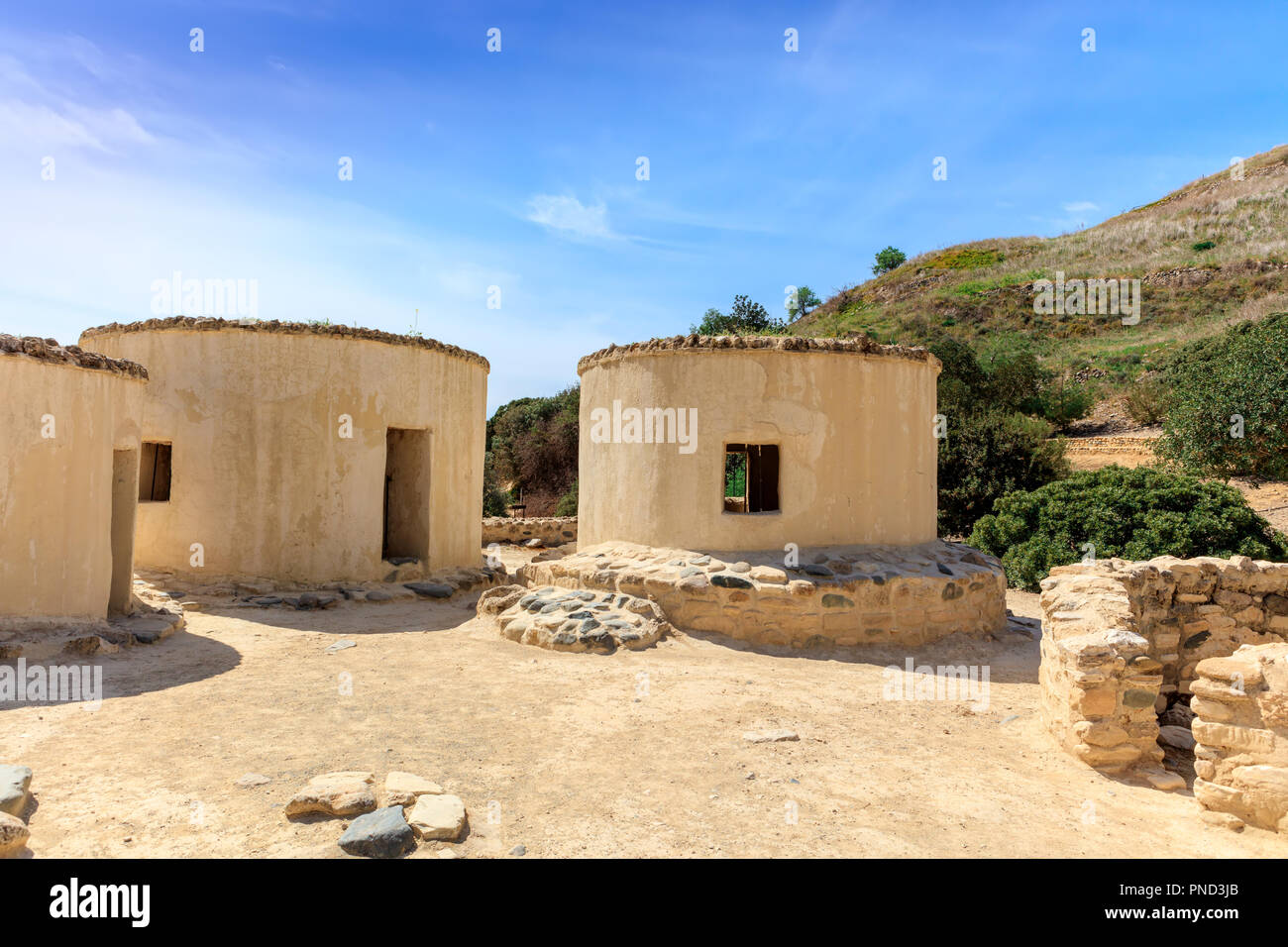 The Neolithic settlement of Choirokoitia, occupied from the 7th to the 4th millennium B.C. in Cyprus. Stock Photo