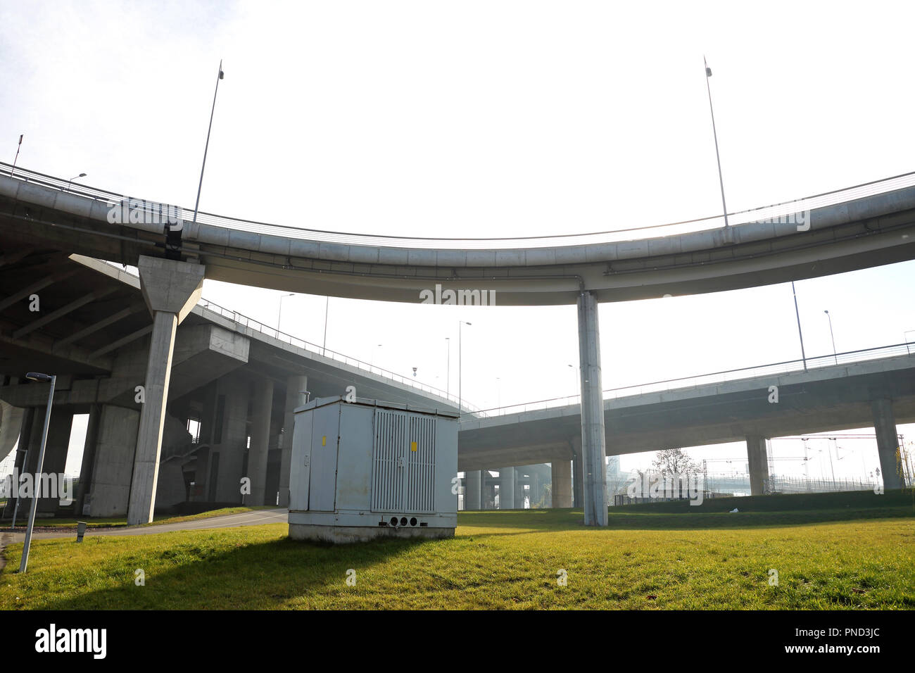 Highway Intersection With Elevated Ramp Junction Stock Photo Alamy