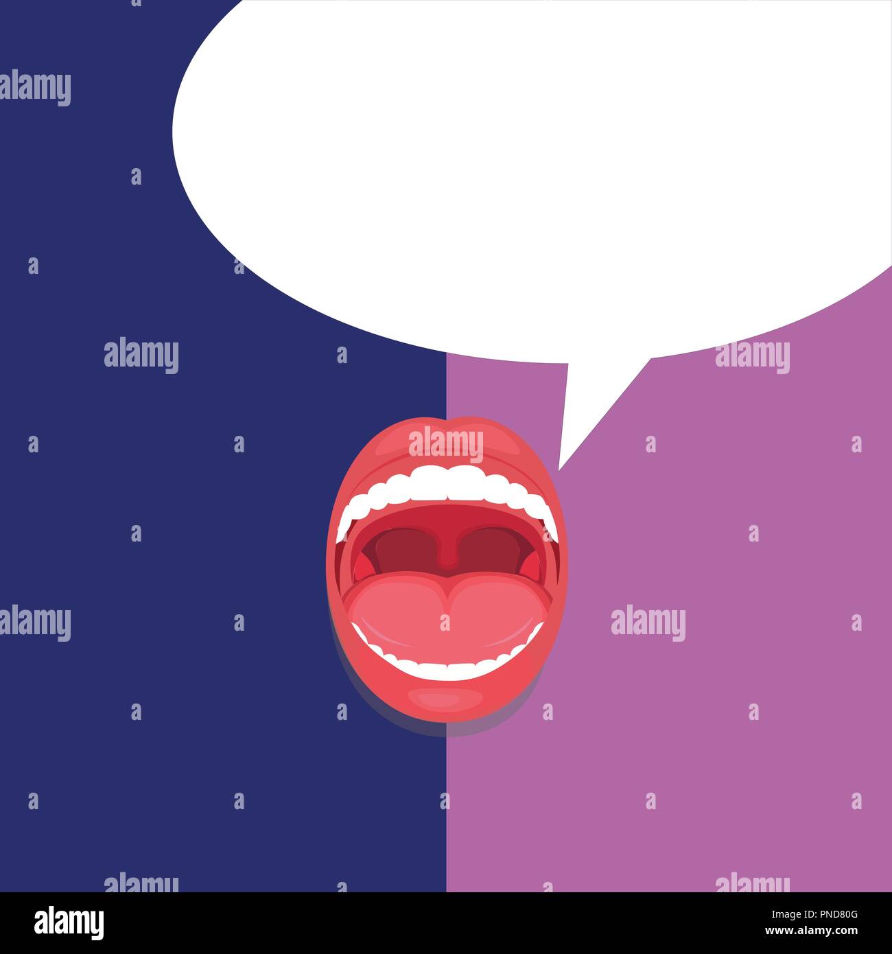 Flat design business Vector Illustration concept Empty template space text For promotion website and advertising Ad. Open Mouth Expressive Surprise Ga Stock Vector