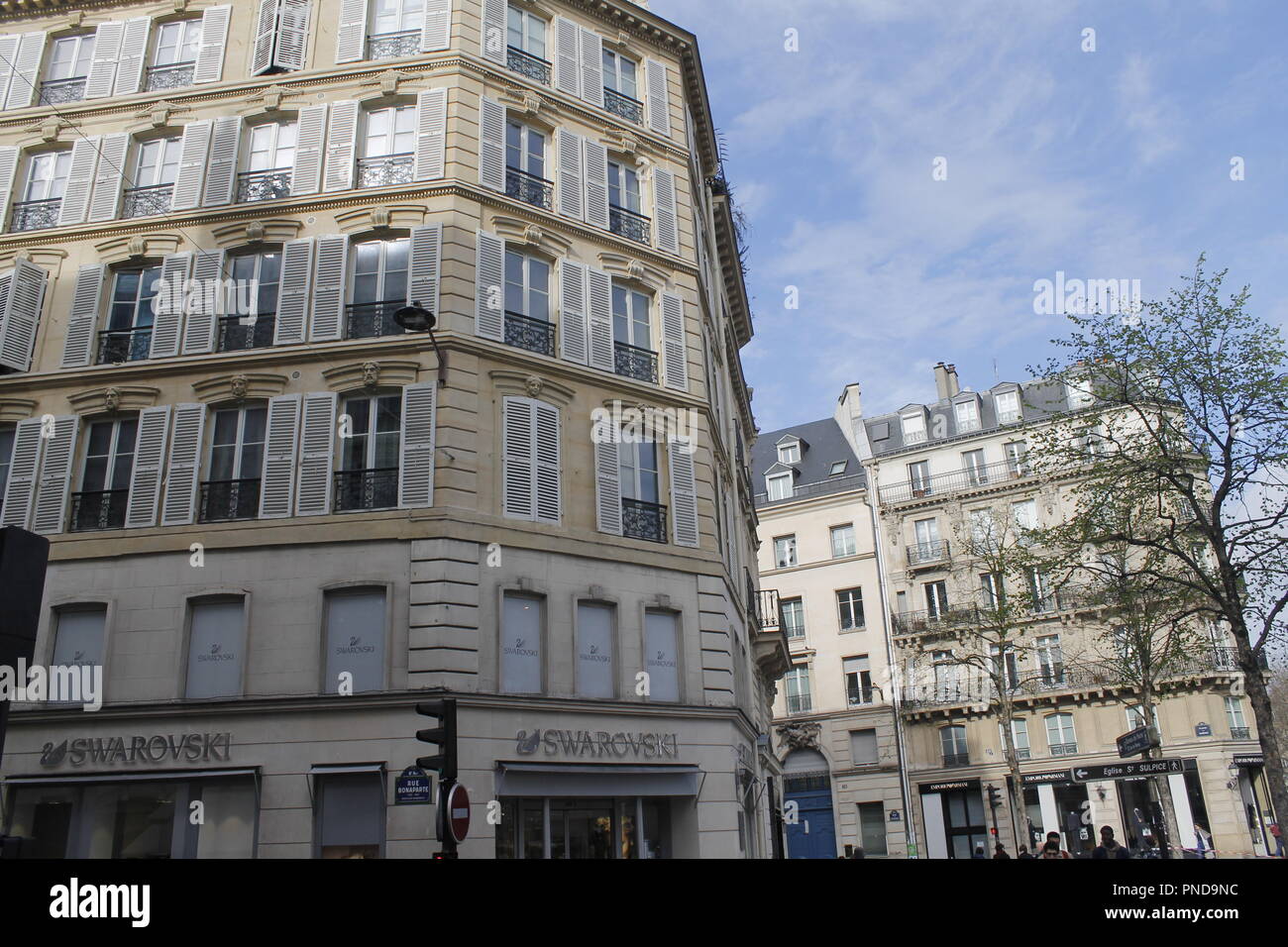 Traditional architecture, authentic french architectural in Paris Stock