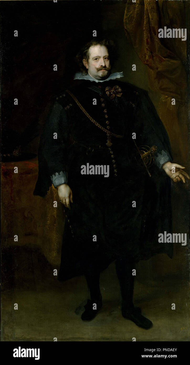 Diego Felipe de Guzmán, Marquis of Leganés. Date/Period: Ca. 1634. Painting. Oil on canvas Oil on canvas. Height: 2,100 mm (82.67 in); Width: 1,190 mm (46.85 in). Author: Van Dyck, Anthony. ANTHONIS VAN DYCK. Stock Photo