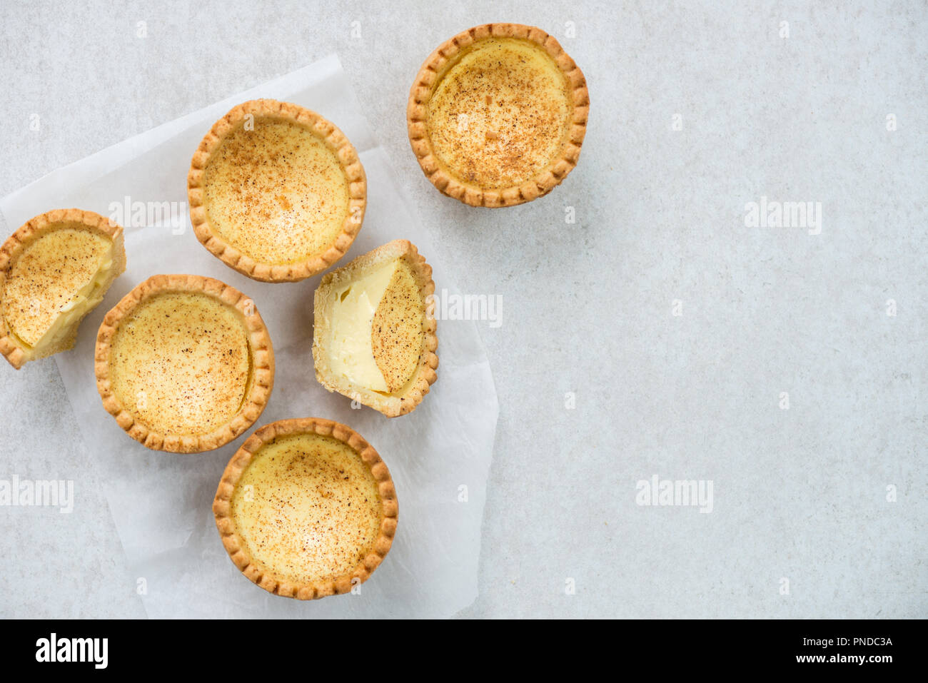 Free range Egg Custard Tart, traditional English, Portuguese, Chinese