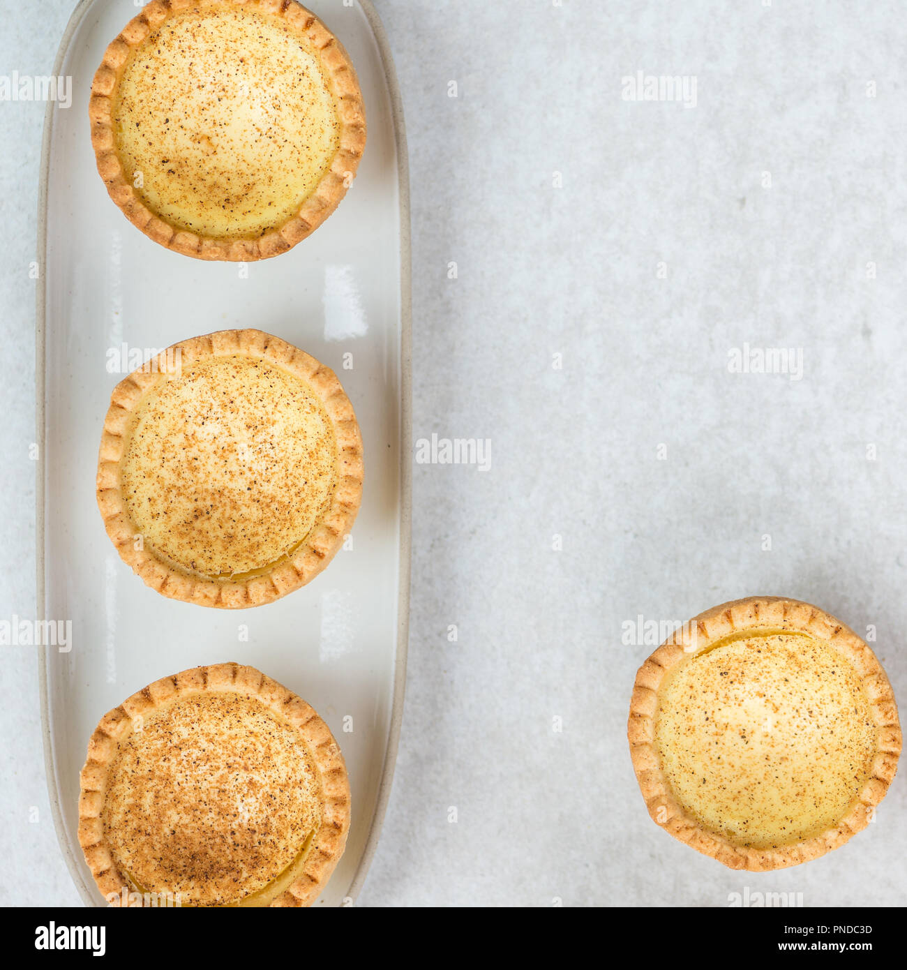 Free range Egg Custard Tart, traditional English, Portuguese, Chinese