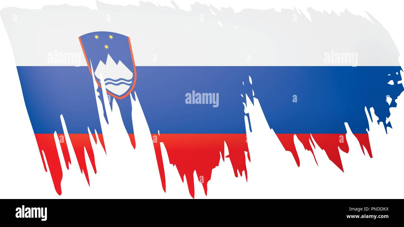 Slovenia flag, vector illustration on a white background Stock Vector ...
