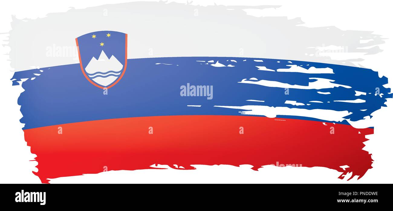 Slovenia flag, vector illustration on a white background Stock Vector ...