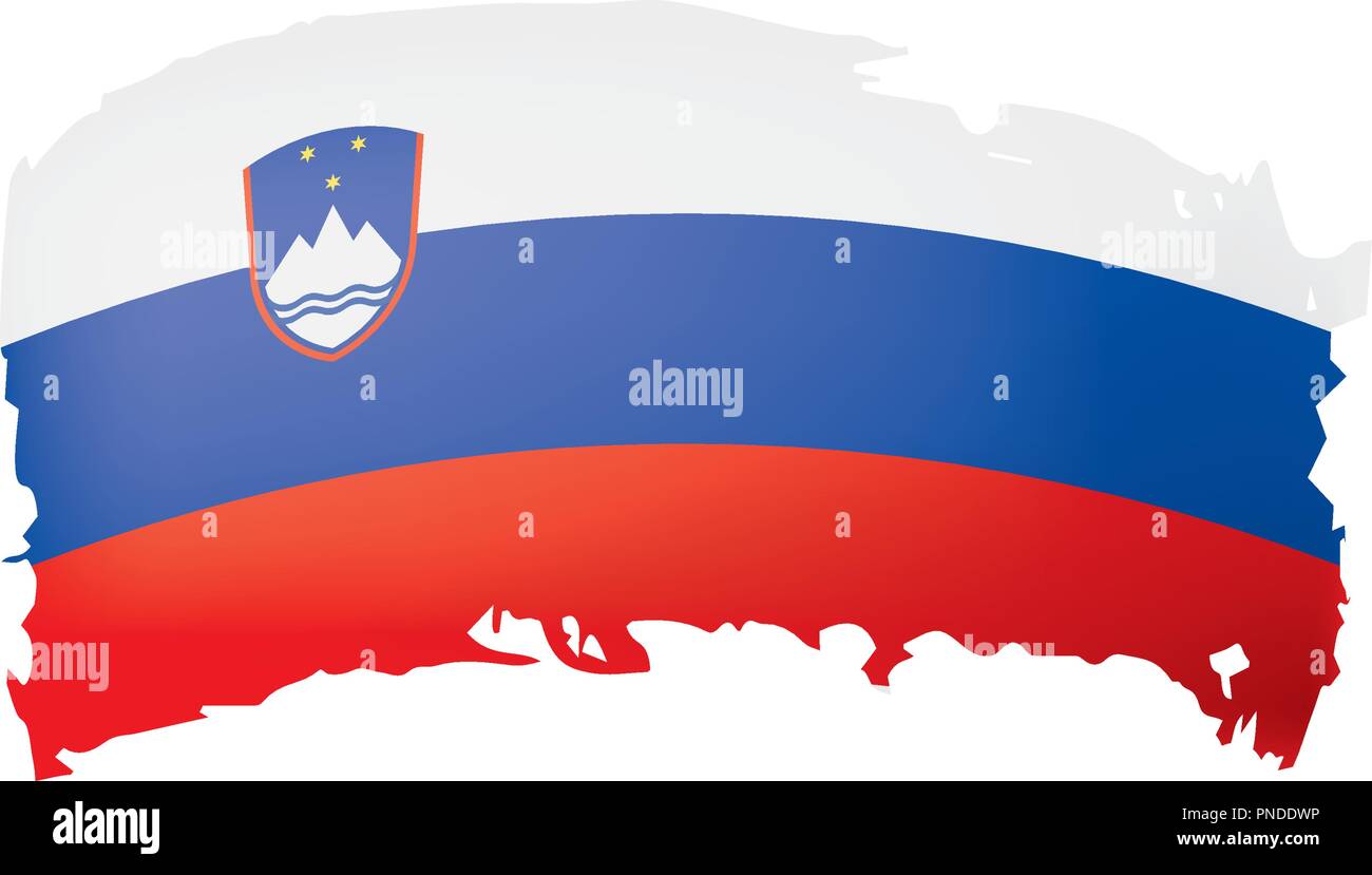 Slovenia flag, vector illustration on a white background Stock Vector ...