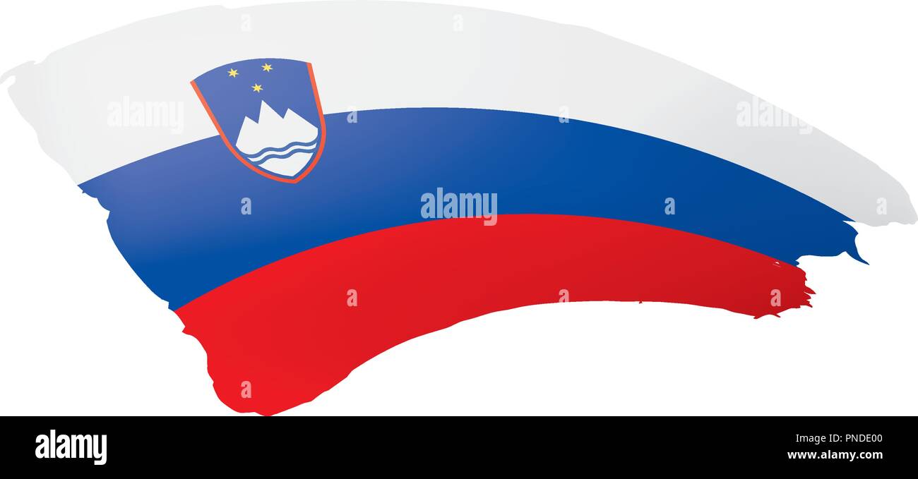 Slovenia flag, vector illustration on a white background Stock Vector ...