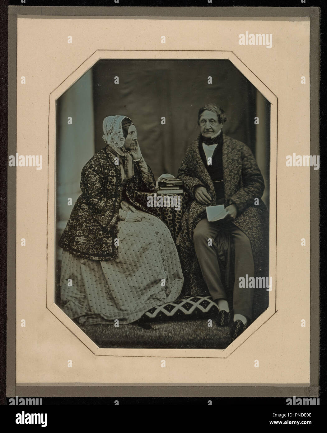 Jean-Gabriel and Anne-Charlotte-Adélaide Eynard. Date/Period: Ca. 1845. Photograph. Daguerreotype (Cased object). Stock Photo
