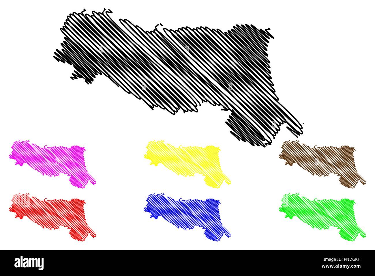 EmiliaRomagna (Autonomous region of Italy) map vector illustration