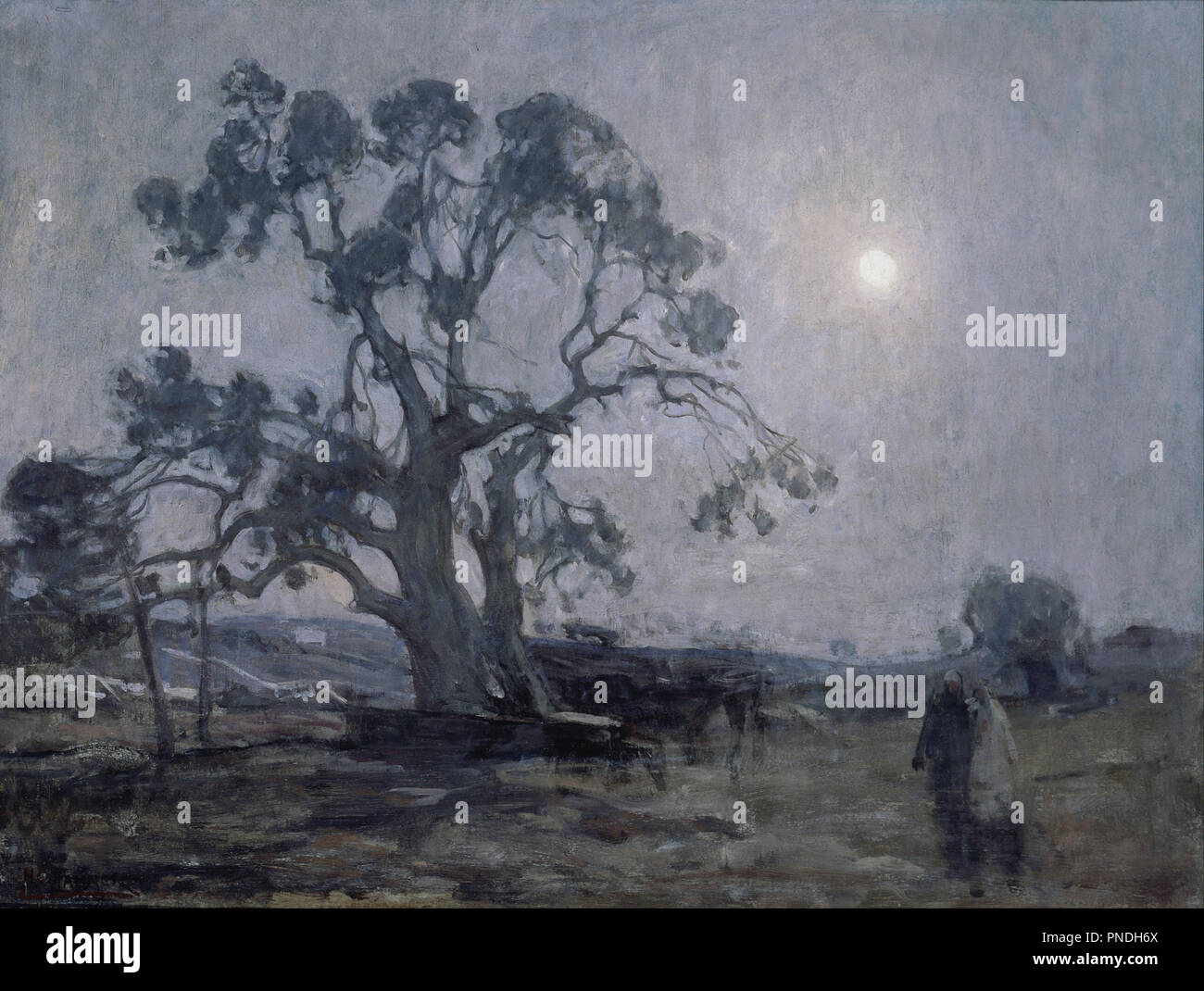 Abraham's Oak. Date/Period: 1905. Painting. Oil on canvas Oil on canvas. Height: 543.05 mm (21.37 in); Width: 727.20 mm (28.62 in). Author: HENRY OSSAWA TANNER. Stock Photo