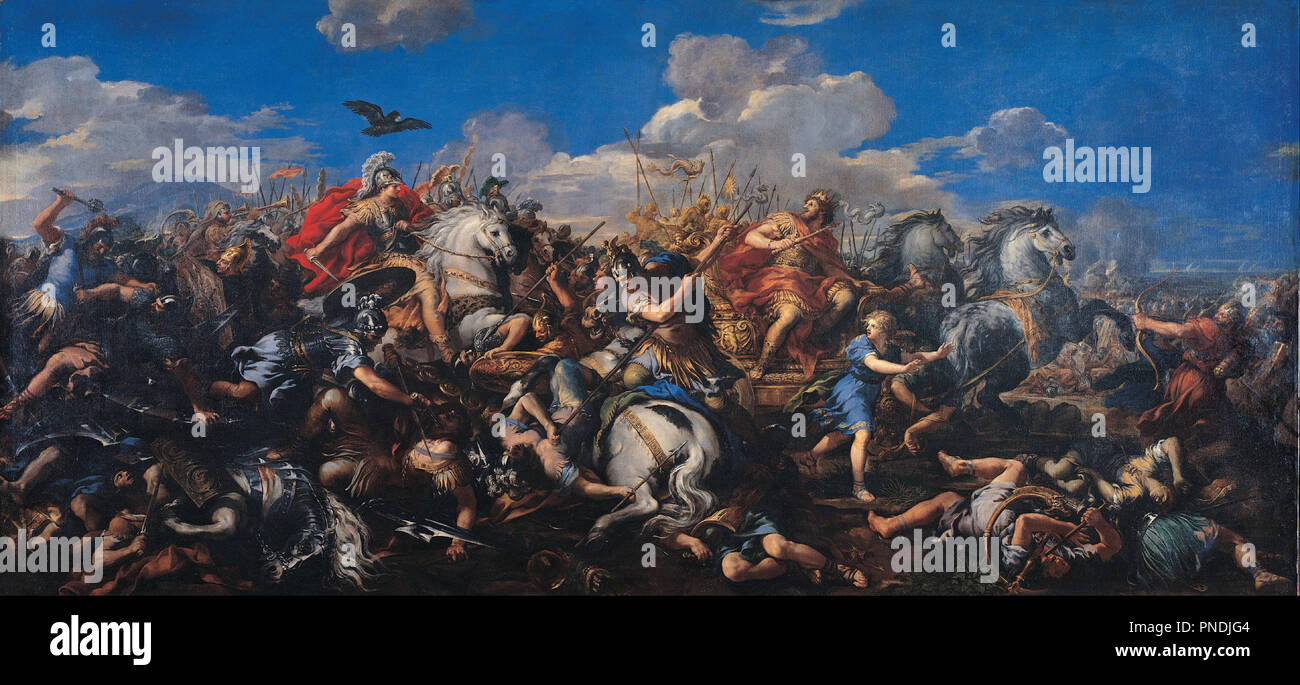 EPIC BATTLE OF ALEXANDER THE GREAT VS DARIUS PAINTING WAR ART REAL CANVAS  PRINT