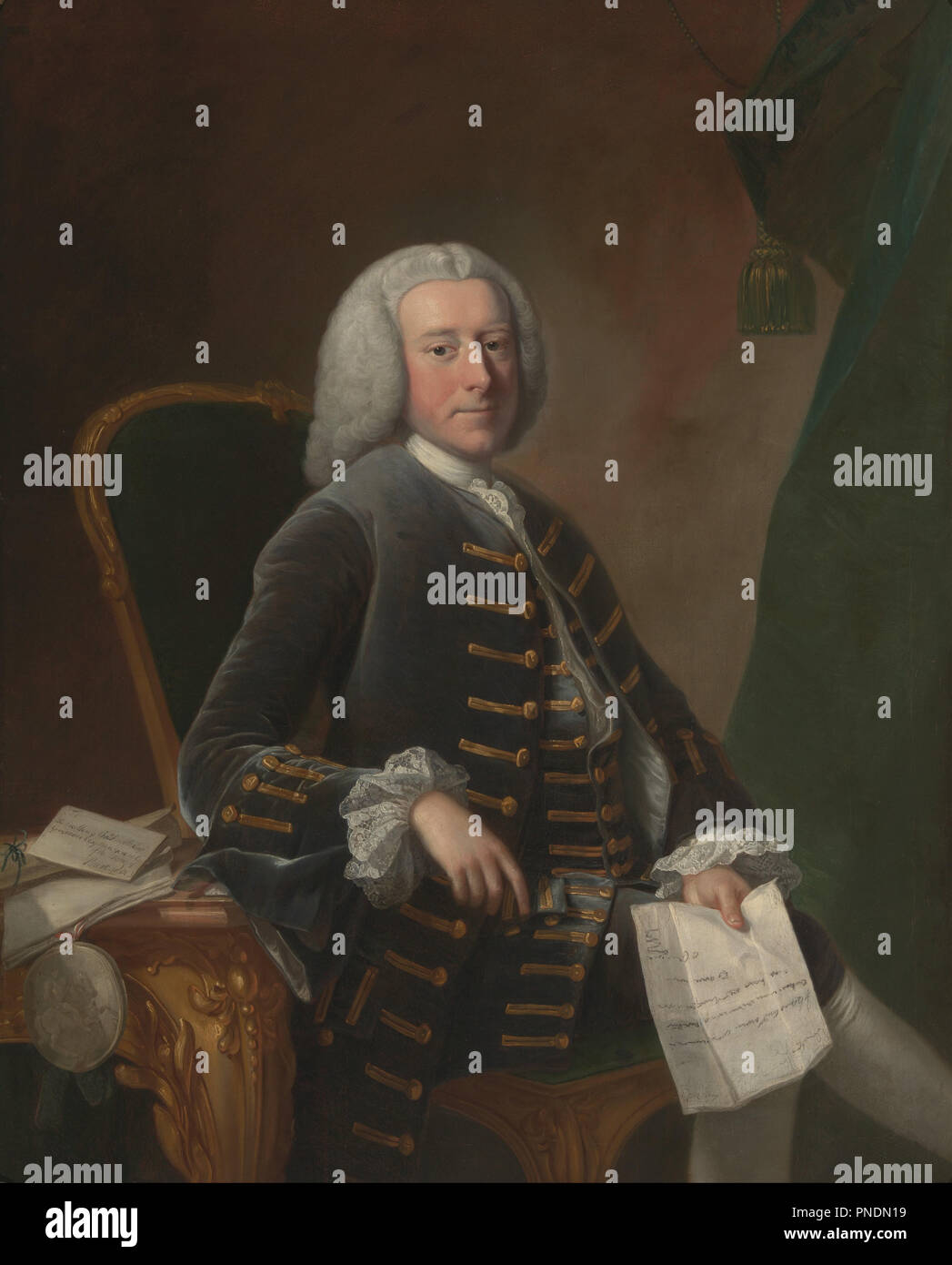 Charles Pinfold. Date/Period: 1756. Painting. Oil on canvas. Height: 1,270 mm (50 in); Width: 1,016 mm (40 in). Author: HUDSON, THOMAS. Stock Photo