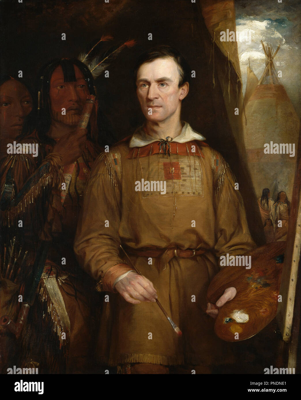 George Catlin. Date/Period: 1849. Painting. Oil on canvas. Height: 1,588 mm (62.51 in); Width: 1,334 mm (52.51 in). Author: William Fisk. Stock Photo