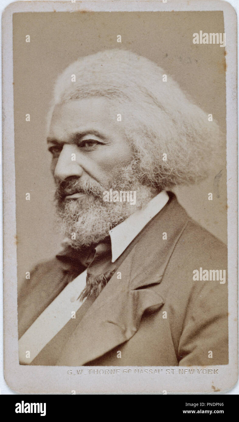 Frederick Douglass. Date/Period: 1876. Photograph. Albumen print. Height: 95 mm (3.74 in); Width: 56 mm (2.20 in). Author: George Kendall Warren. Stock Photo