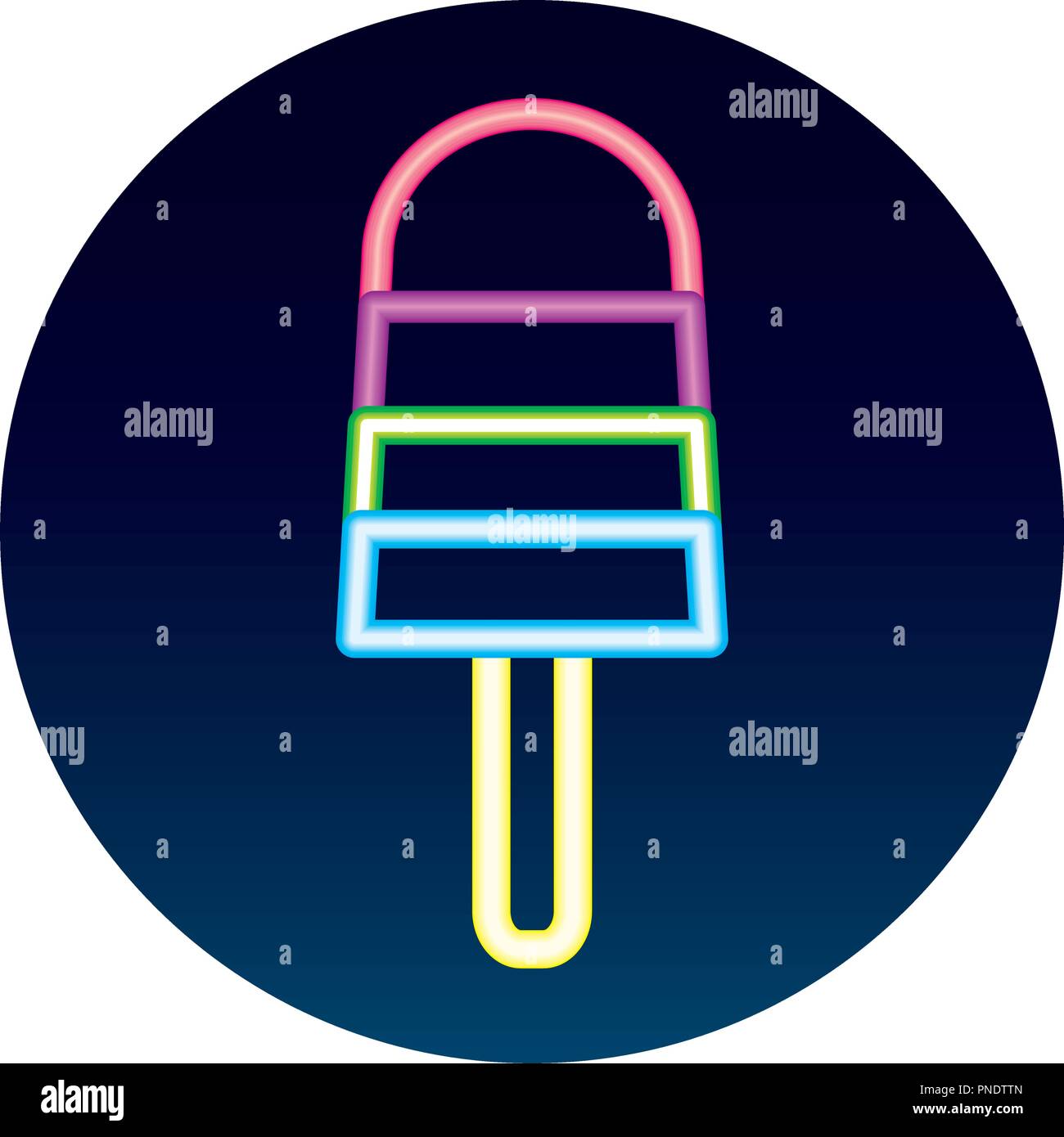delicious ice cream popsicle neon image Stock Vector Image & Art - Alamy