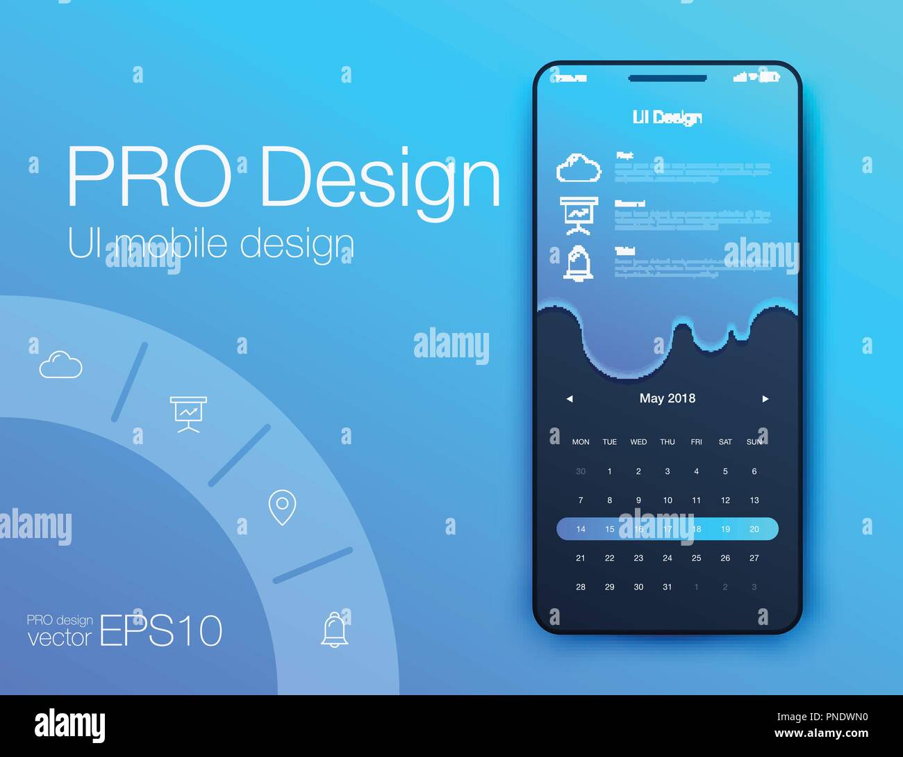 Date Layout Graphics Date application UI design concept. Stock vector Stock Vector Image ...