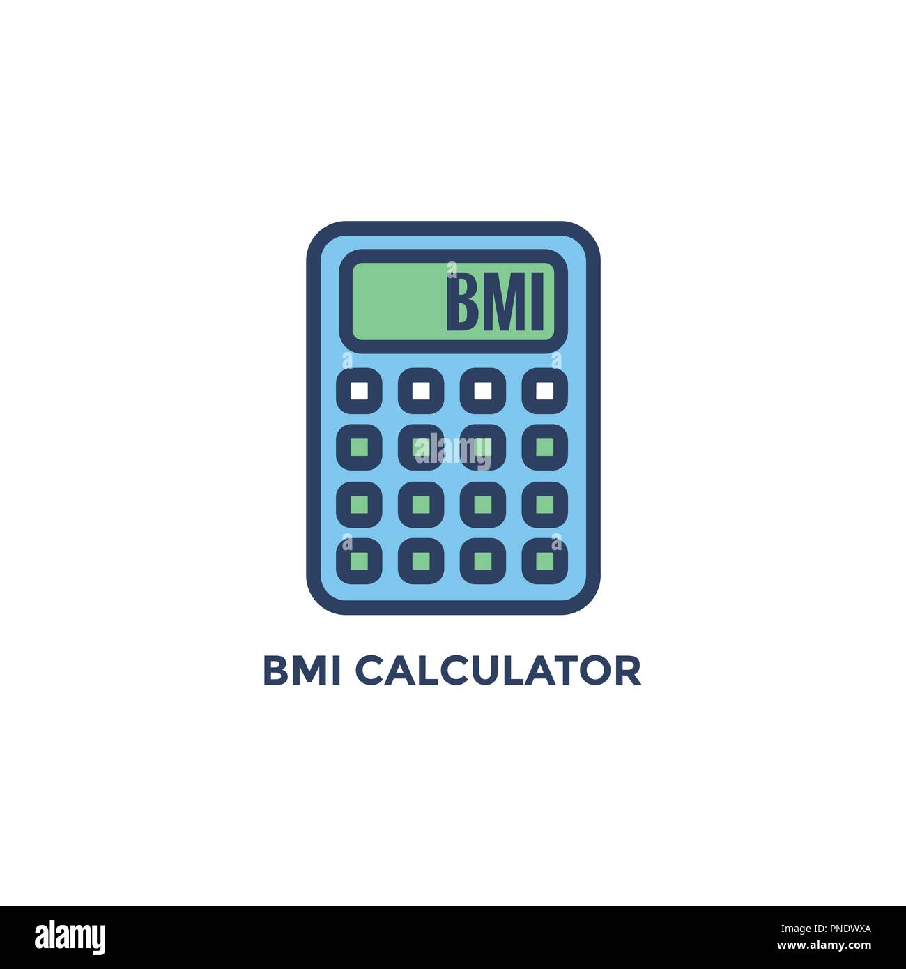 Bmi Body Mass Index Icon Bmi Calculator Green And Blue Stock