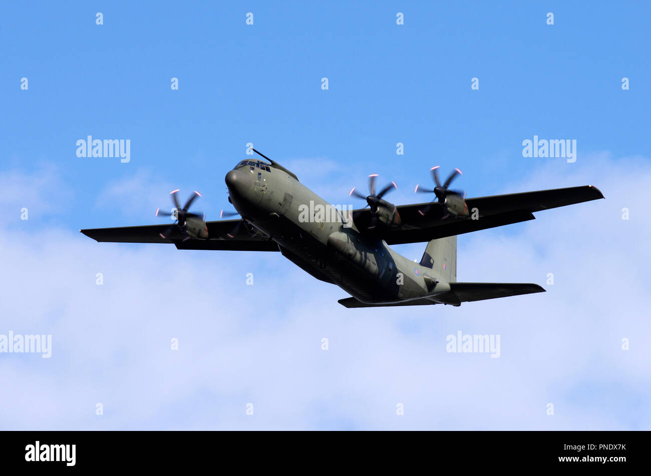 Lockheed C-130, Hercules, RAF Valley, Anglesey, North Wales, United Kingdom. Stock Photo