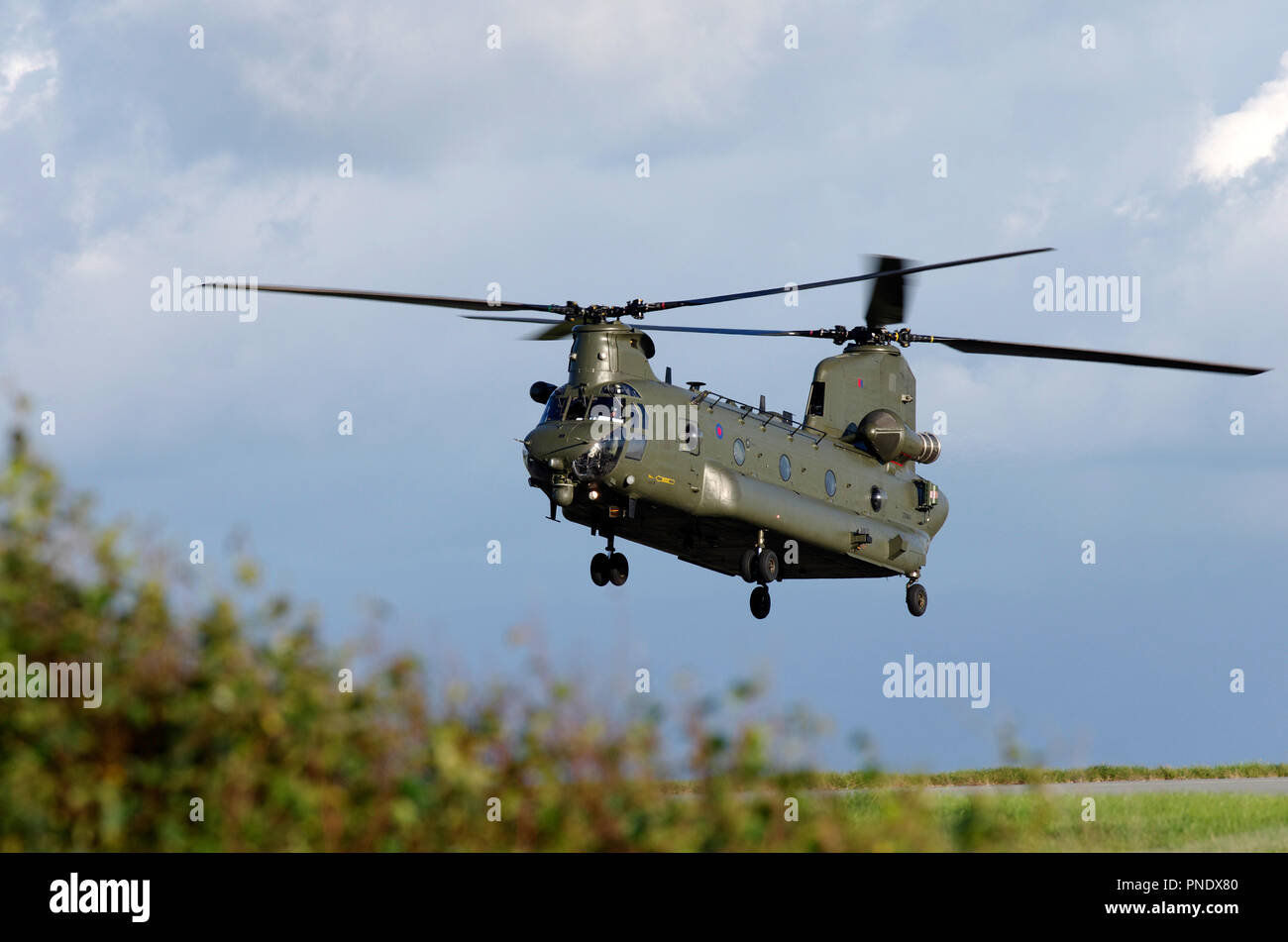 Boein,g CH-47, Chinook, RAF Valley, United Kingdom. Stock Photo