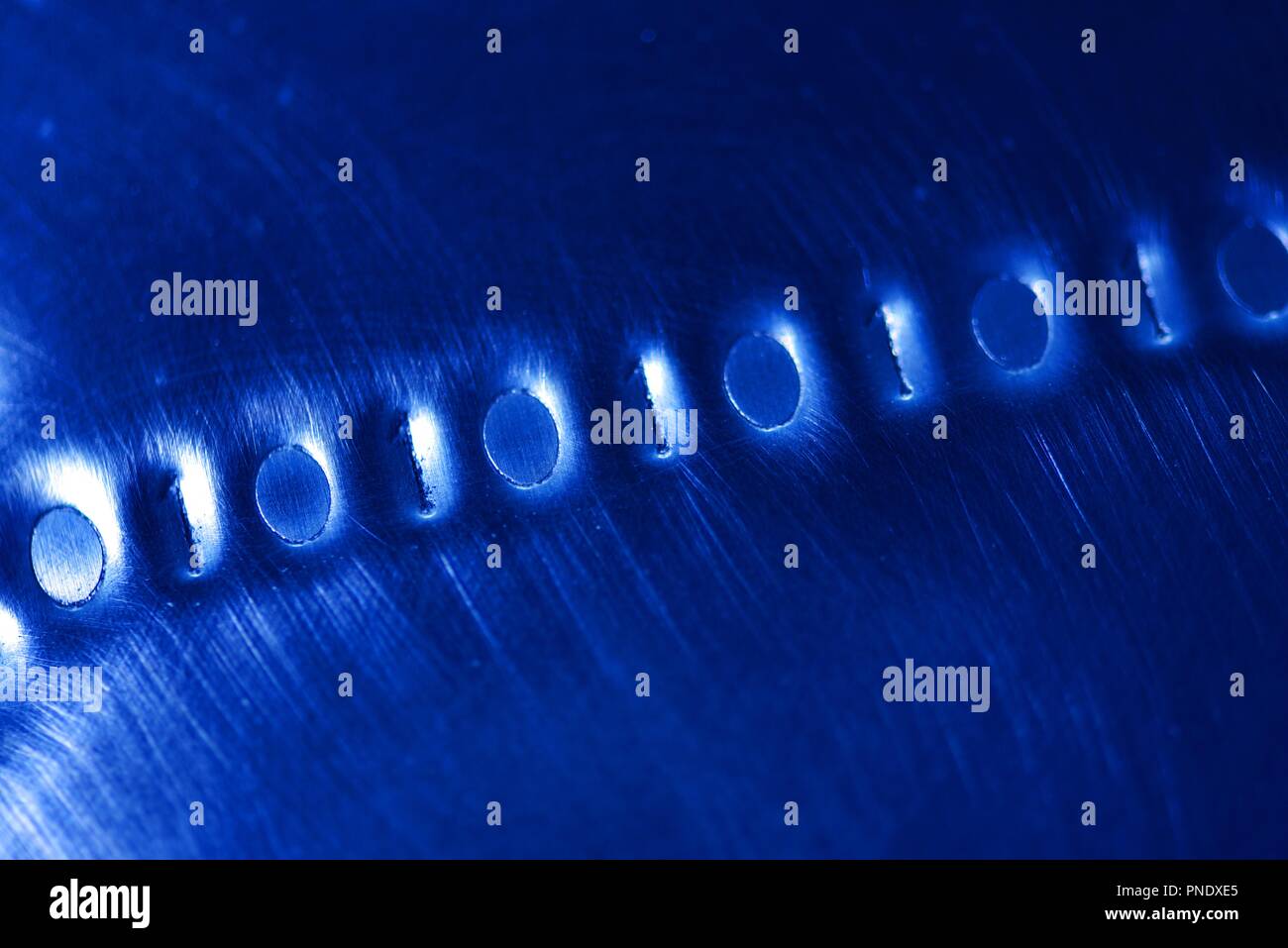 Binary code: digital language emerging from a numerical cloud Stock Photo