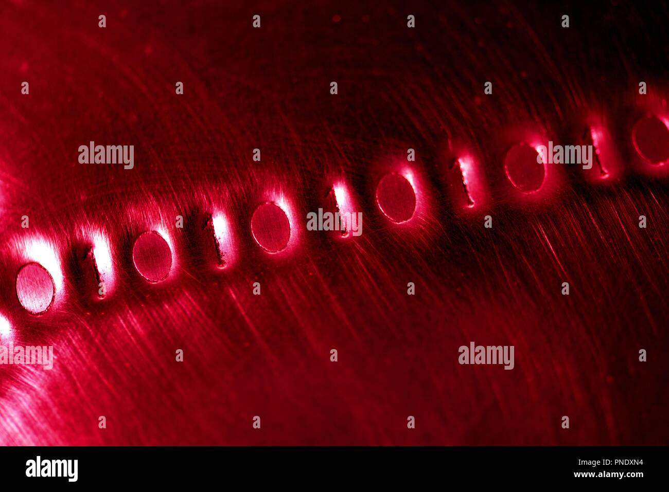 Binary code: digital language emerging from a numerical cloud Stock Photo